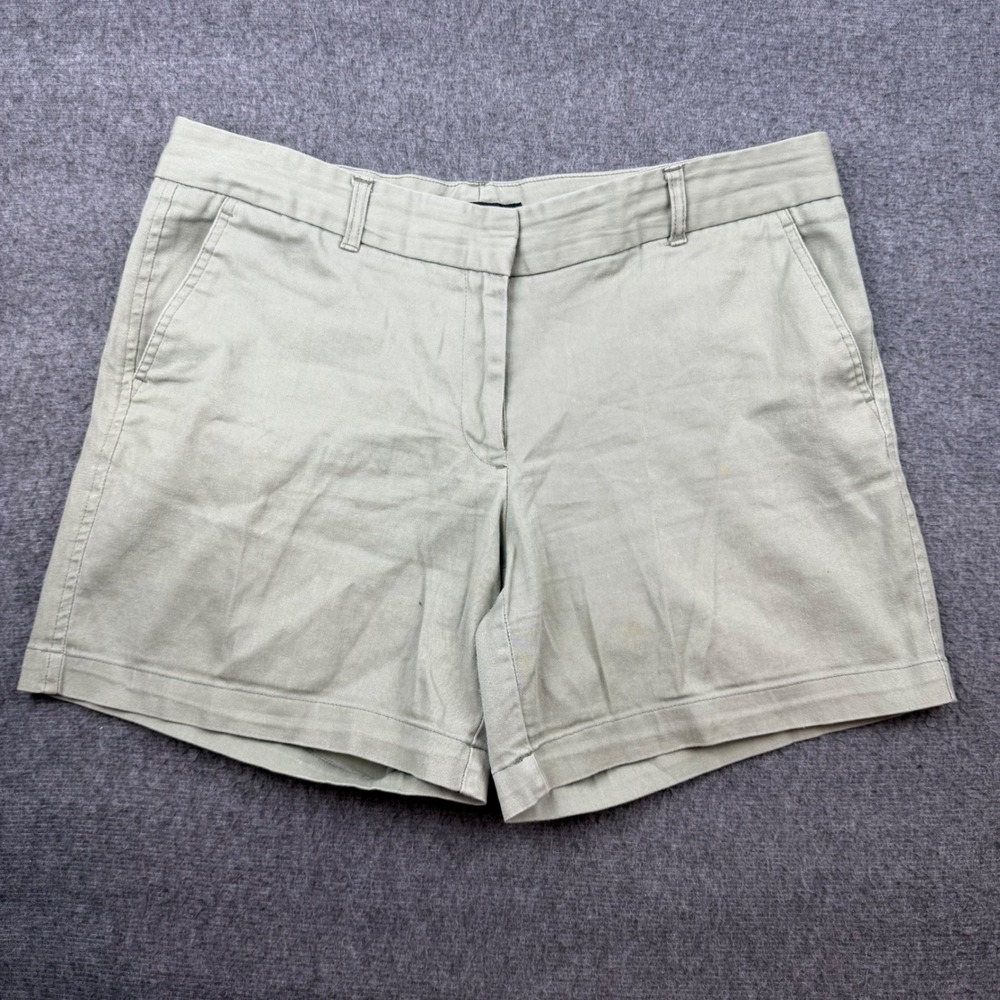Counterparts Chino Shorts Women's 12 Green Olive Casual‎ Twill Flat Front